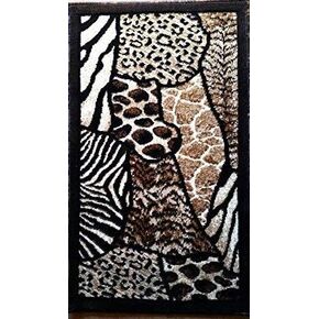 Skinz Animal Skin Print Area Rug Leopard/Tiger Black Design 70 (5 Feet X 7 Feet .)