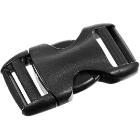 10 Pack Buckles - 1 Inch Flat Heavy Duty Dual Adjustable Side Release Buckles - Black Plastic for Repairs, Webbing, Bags, and Backpacks