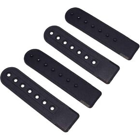 2 Pairs Snapback Strap Repair Fasteners Buckle Extender with 7 Holes Hats Caps Replacement Fastener Plastic Repair Snap Buckle Strap (Black)