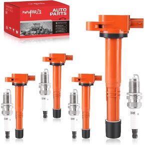 مجموعة من 4 ملفات إشعال UF311 وقابس إشعال إيريديوم متوافق مع Acura CSX RSX Honda Accord Civic CR-V Element Pilot 2.0L 2.4L 3.5L in Kuwait