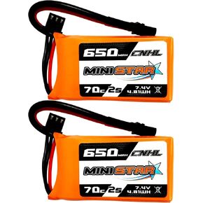 بطارية ليبو CNHL 650 مللي أمبير 7.4 فولت 2 ثانية 70C (بحد أقصى 140C) مع قابس XT30U لـ 120 حجم FPV Torrent 110 Inductrix FPV Racing Drone مثل EMAX Tinyhawk 2 Tiny Whoop scx24 (عبوتان) in Kuwait