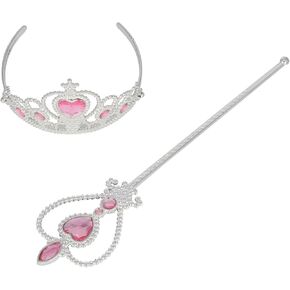 Princess Dress up Princess Wands Tiaras and Crowns for Little Girls Princess Party Supplies Tiara Wand set Pink