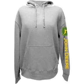 John Deere Men's Fleece Hood T-shirt Sleeve Print-Logo