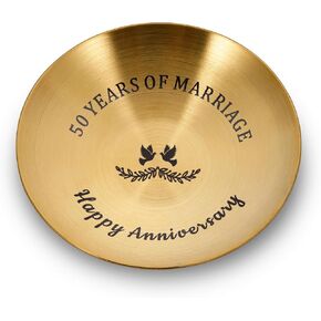 50th Wedding Anniversary, Happy Anniversary Jewelry Tray, 50th Anniversary Decorations, 4" Ring Holder, Anniversary Birthday Gifts for Wife, Valentines Day Couple Gifts, Christmas Stocking Stuffers