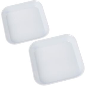 2 Pcs Plastic Square Jewelry Dish Tray Ring Cosmetic Holder Tray Necklace Earring Display Tray White Decorative Trinket Plate Bathroom Tray for Towels