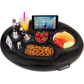 ZONETECH Inflatable Floating Drink Holder for Swimming Pool, Hot Tub for Adults - Buffet Serving Bar, Beverage, Fruit, Salad, Tablet, Cell Phone. (1 Pack)