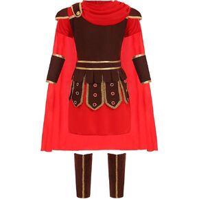 Knight Costume Kids Boys Roman Soldier Gladiator Costume Halloween Party Dress Up