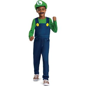 Disguise Boys Luigi Elevated Costume, Official Nintendo Super Mario Luigi Costume With Hat and Mustache for Kids