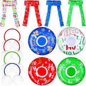 Liitrsh 12 Pcs Christmas Elf Accessories Kits Inflatable Snow Tube Warm Ear Cozy Muffs Scarf for Elves Doll