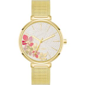 Nine West Women's Floral Dial Mesh Bracelet Watch