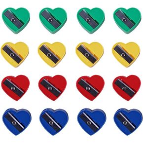 50 Pcs Mini Colorful Heart Pencil Sharpeners Manual Handheld Pencil Sharpeners for Kids