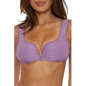 BECCA Women's Celeste V-Wire Bikini Top, Adjustable, Tie Back, Swimwear Separates