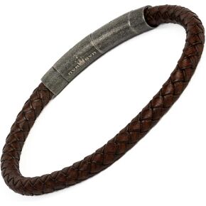 The Unbroken Collection: Vintage Brown Braided Leather Bracelet for Men – Distressed, Rugged Style with Stainless Steel Clasp – Timeless Accessory for Strength, Resilience, and Refined Elegance