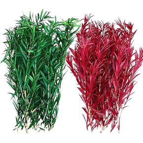Cayway 2 Color Static Grass Tuft, Green and Red Model Grass Tufts Railway Artificial Grass Long Shrub Vegetation Groups for DIY Architecture Building Model Railway Train Diorama Garden Scenery