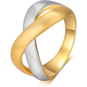 Chunky Gold Rings for Women, 14k Gold Plated Statement Band Rings Heart Round Teardrop Crossover Ring Stackable Thick Ring Cocktail Costume Jewelry Gifts