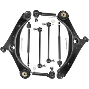 Front Lower Control Arms w/Ball Joints + Tie Rods + Sway Bars 2008-2017 for Dodge Grand Caravan 2008-2016 for Chrysler Town & Country Lower Control Arms kits - 10pc Set