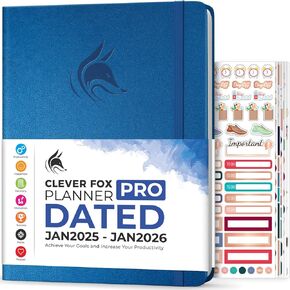 Clever Fox Planner PRO Dated (Jan 2025–Jan 2026) Weekly & Monthly Life Planner to Increase Productivity, Time Management and Hit Your Goals – Organizer, Gratitude Journal – A4 Size (Rose Gold)