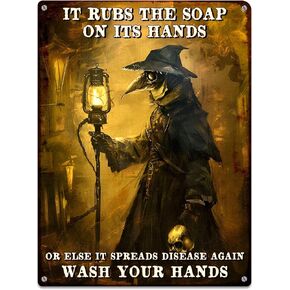 Halloween Decor Please Do Not Summon Demons In The Bathroom Tin Metal Sign, Gothic Scary Creepy Spooky Decor Outdoor Indoor Hot Tub Haunted House Wall Art Plaque Accessories (01)