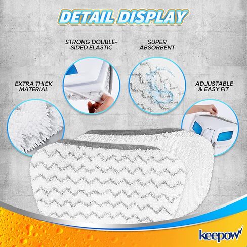 KEEPOW Steam Mop Replacement Pads for Bissell Powerfresh Steam Mop 1940 1544 1440 Series, Model 1544A, 2075A, 1806, 5938, 1940W, 19404, 1940A (6 Pack) in Kuwait