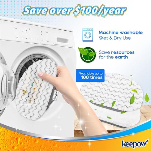 KEEPOW Steam Mop Replacement Pads for Bissell Powerfresh Steam Mop 1940 1544 1440 Series, Model 1544A, 2075A, 1806, 5938, 1940W, 19404, 1940A (6 Pack) in Kuwait