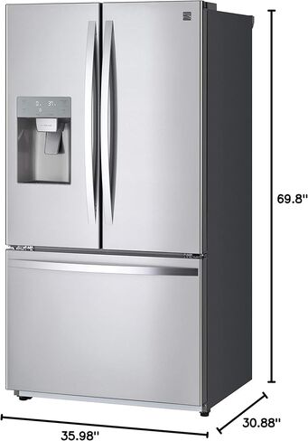 كينمور 75035 25.5 متر مكعب. قدم ثلاجة بباب فرنسي، ستانلس ستيل in Kuwait