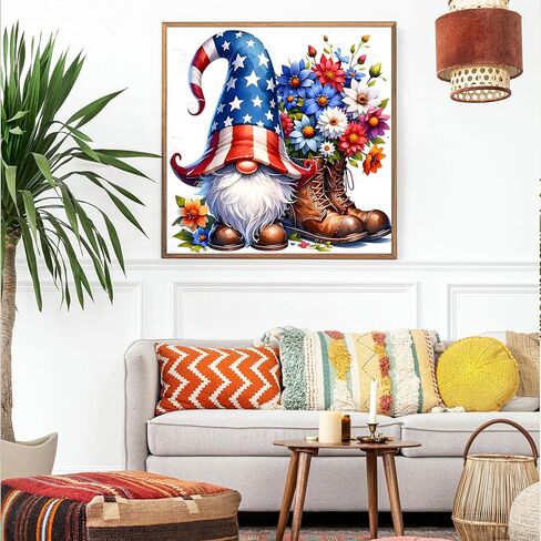 clakinla جنوم الماس الفن مجموعات الرسم للبالغين، 5d الأحذية الزهور الماس الفن مجموعات الرسم للمبتدئين، جنوم الماس النقاط الوطنية اللوحة لديكور جدار المنزل 12x12 بوصة in Kuwait