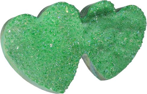 Amogeeli Titanium Coated Double Heart Shaped Rock Crystal Cluster, Stone Decoration for Home & Office in Saudi Arabia