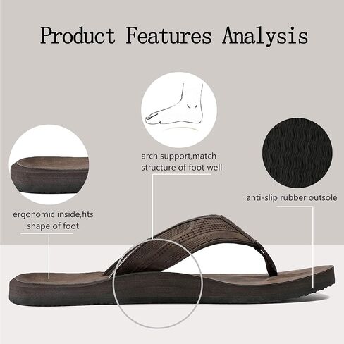 AX BOXING Mens Flip Flops Leather Thong Sandals Casual Comfort Slides Slippers in Kuwait