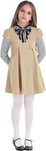 زي Party City M3GAN للفتيات - يتضمن الزي فستانًا من البوليستر مع فيونكة مرفقة وجوارب من النايلون - أزياء الهالوين وحفلات أعياد الميلاد والمناسبات ذات الطابع الخاص in Kuwait