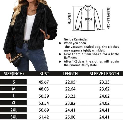Women's Faux Fur Crop Coat Full Zip Fleece Sherpa Jacket with Hood in Saudi Arabia