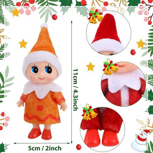 6 Pieces Christmas Elf Baby Dolls Miniature Elf Toys Christmas Decorations Stocking Stuffers Xmas New Year Advent Calendars(Lovely Style) in Saudi Arabia