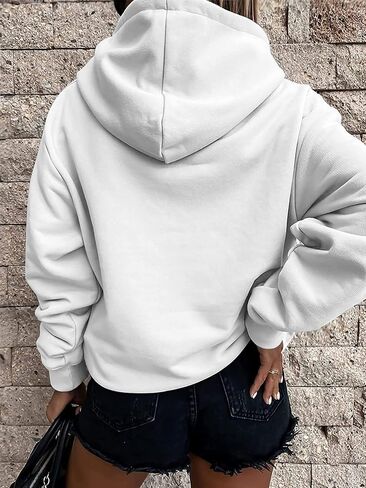 Women Hoodies Pullover Casual Thin Sweatshirts with Pockets Loose Fit Long Sleeve Drawstring Design Hoody Sweatshirt in Saudi Arabia