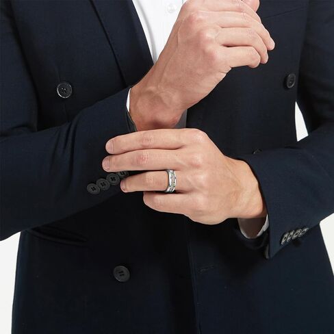 VAKKI 4mm 8mm Black Tungsten Rings Inlaid with Crushed Created Opal Wedding Engagement Band for Men Women Comfort Fit Size 4-12 in Kuwait