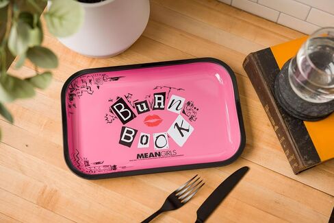 Silver Buffalo Mean Girls Burn Book 11.3" x 7.4" Pink Tin Tray in Saudi Arabia