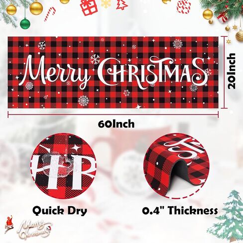 FRAMICS Merry Christmas Runner Rug, Winter Snowflake Runners for Hallways, Red Buffalo Plaid Washable Runner Rugs with Rubber Backing, Kitchen Laundry Floor Comfort Mat, Christmas Decor, 20 x 60 Inch in Saudi Arabia