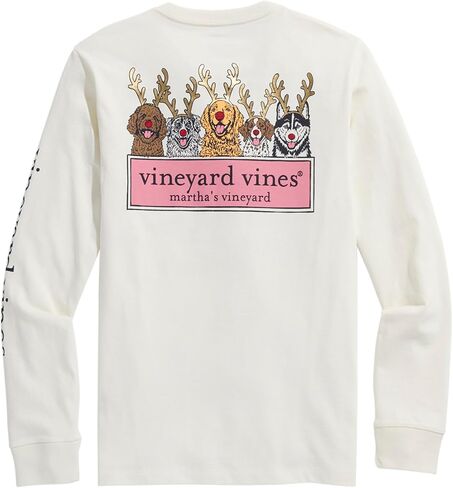 vineyard vines Boys' Reindeer Pups Logo Box Long-Sleeve Tee in Saudi Arabia