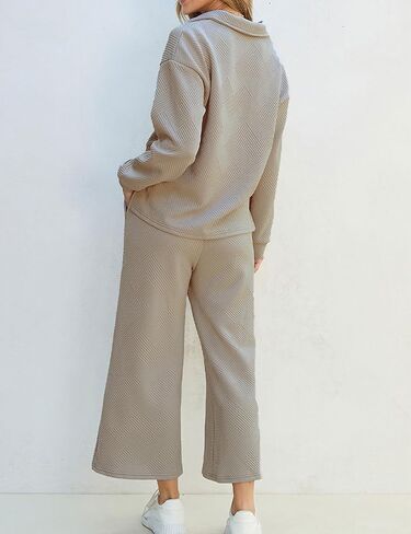 Zontroldy Women's 2 Piece Sets Fall Outfits Pollever Sweatshirt Wide Leg Pants Matching Set Tracksuit in Saudi Arabia