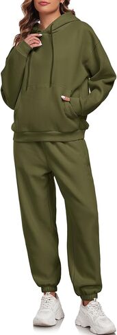 HOTIAN Womens 2 Piece Outfits Sweatsuit Oversized Hoodie Sweatshirt and Joggers Sweatpants Sets Tracksuit in Kuwait