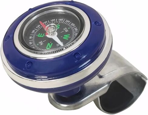 Suicide Knob for Steering Wheel Handle Boat, Wheel Spinner Knob with Compass, Steering Wheel Knobs Booster Ball for Tractor Trucks Car (Blue) in Kuwait