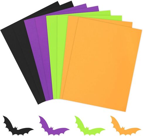 Whaline 80 Sheets 8.5 x 11 Inch Assorted Autumn Colored Card Stock Paper Red Yellow Green Scrapbook Paper for Fall Thanksgiving DIY Maple Leaves Card Making School Office Home Supplies, 65lb in Saudi Arabia