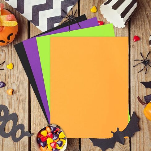 Whaline 80 Sheets 8.5 x 11 Inch Assorted Autumn Colored Card Stock Paper Red Yellow Green Scrapbook Paper for Fall Thanksgiving DIY Maple Leaves Card Making School Office Home Supplies, 65lb in Saudi Arabia