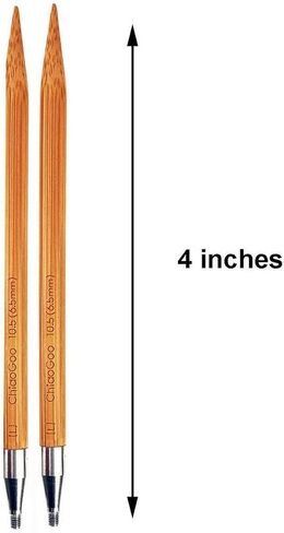 ChiaoGoo Bamboo 4 بوصة (10 سم) أطراف إبرة حياكة دائرية قابلة للتبديل مقاس أمريكي 2 (2.75 مم) حزمة مع 1 حامل غرز Artsiga Crafts 2504-2 in Kuwait
