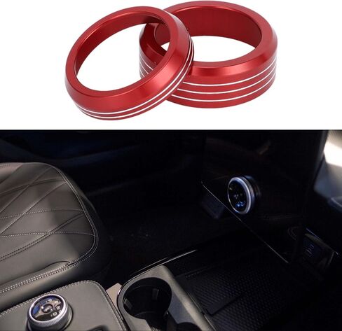 Media Volume Gear Shift Control Switch Knob Cover Ring for Ford Mach-E 2021-2024 Sturdy | Interior Decal Trim Blue 2 Pcs in Saudi Arabia