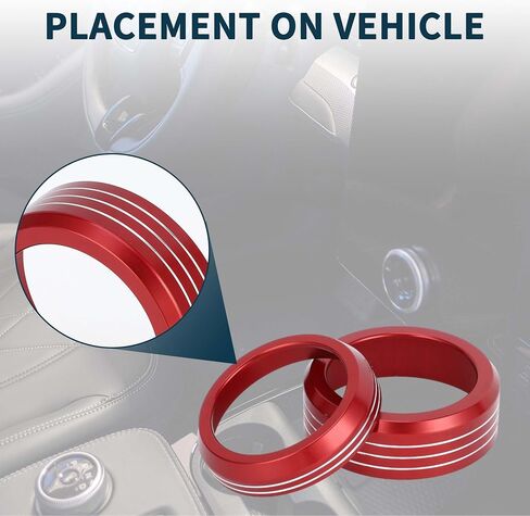 Media Volume Gear Shift Control Switch Knob Cover Ring for Ford Mach-E 2021-2024 Sturdy | Interior Decal Trim Blue 2 Pcs in Saudi Arabia