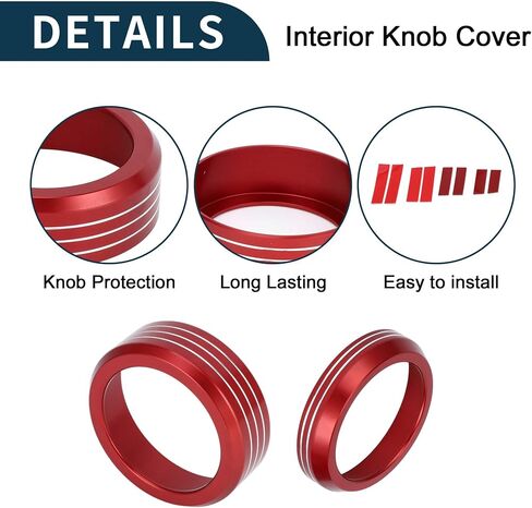Media Volume Gear Shift Control Switch Knob Cover Ring for Ford Mach-E 2021-2024 Sturdy | Interior Decal Trim Blue 2 Pcs in Saudi Arabia