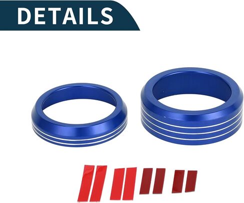 Media Volume Gear Shift Control Switch Knob Cover Ring for Ford Mach-E 2021-2024 Sturdy | Interior Decal Trim Blue 2 Pcs in Saudi Arabia