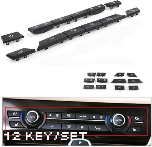 Air Conditioning A/C Vent Button AC Heater Climate Control Key Caps Interior Repair Kit Replacement for BMW 5 6 7 M5 M6 F02 F06 F10 F12 61319313923 12 Key Set in Saudi Arabia
