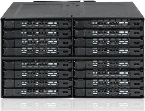 ICY DOCK 4 Bay 2.5 SAS/SATA HDD/SSD Metal Mobile Rack Enclosure for 5.25" Bay (with Fan Control) | ToughArmor MB607SP-B in Saudi Arabia