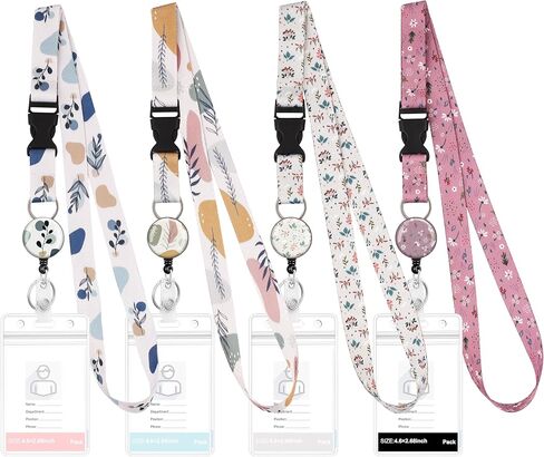 4 Pack Detachable lanyards for Cruise Ship Cards Cute Cruise Lanyards with Retractable Badge Reel and Waterproof ID Badge Holder in Kuwait