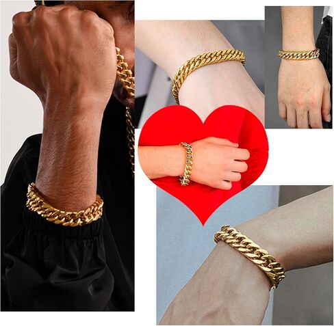 Mens Bracelets Cuban Link Friendship Bracelet Sturdy Chain Gifts for Christmas Father's Day Anniversary Graduation .(BC) in Saudi Arabia